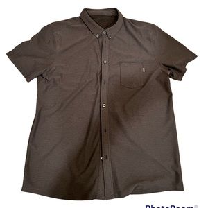 Vuori short sleeve button up Charcoal size L